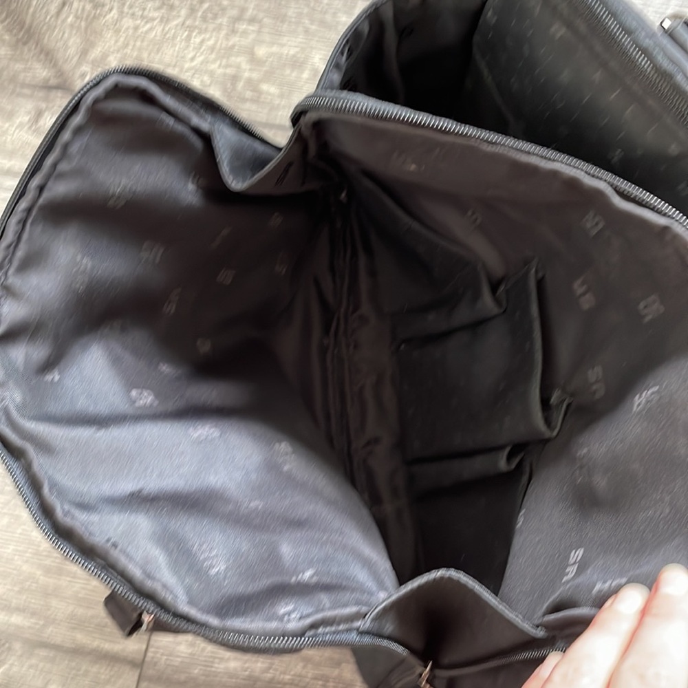 Sonia Rykiel | Monogram Spellout 3 Pocket Computer Tablet Top Handle Nylon Bag - Picture 10 of 12